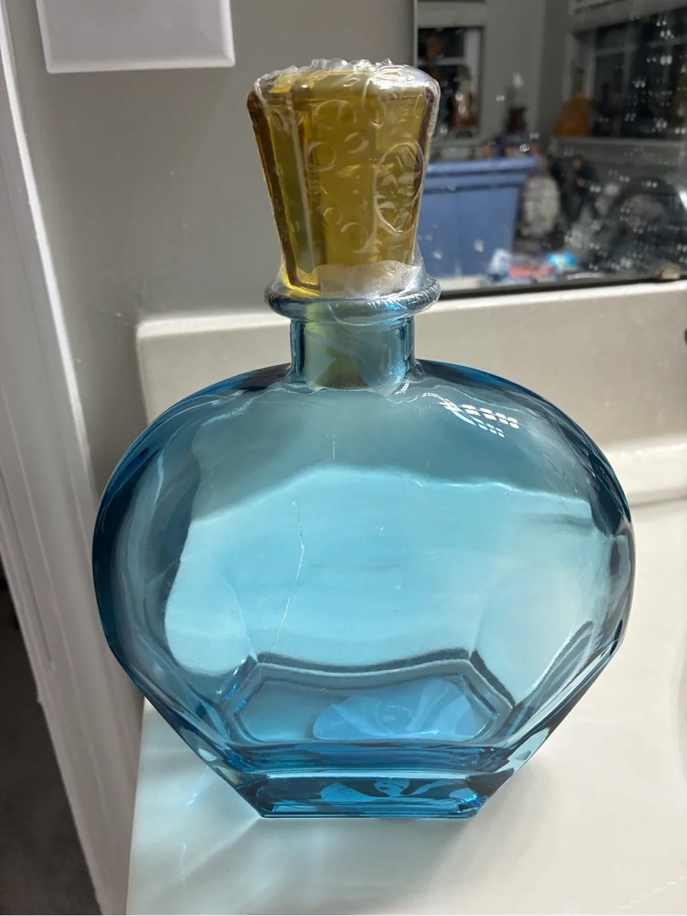 New Ashland 26oz. Turquoise Glass Decanter with Stopper